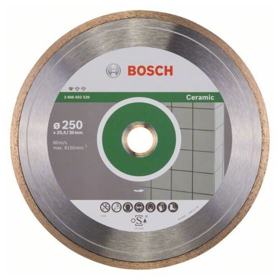 Bosch - Diamanttrennscheibe Standard for Ceramic, 250 x 30 + 25,40 x 1,6 x 7mm