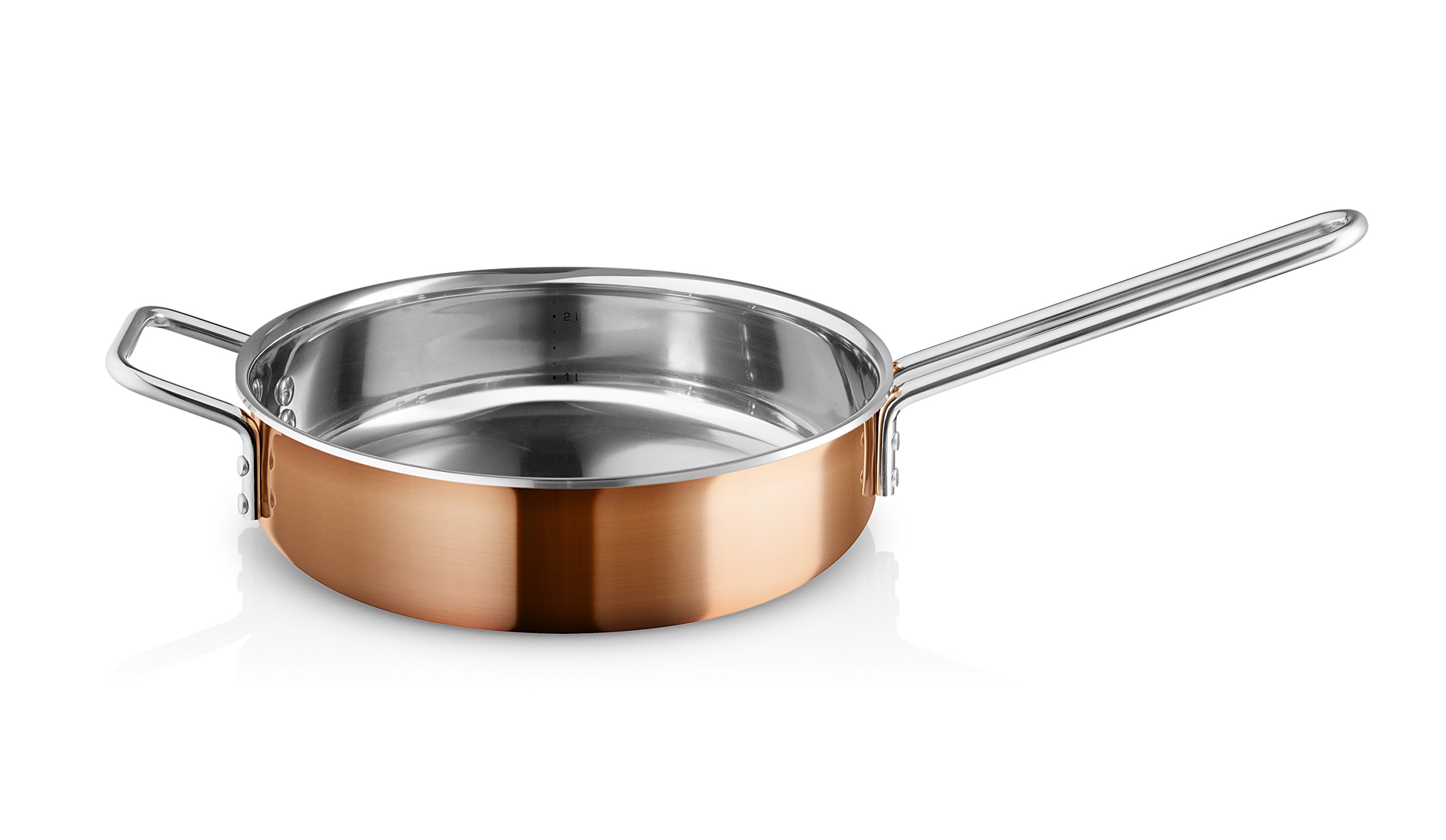 EVA-TRIO | Sautierpfanne 24cm Kupfer | Drei-Schichten-Konstruktion aus Kupfer, Aluminium und Edelstahl | Copper