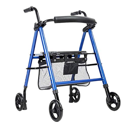 Rollator s Rollator Elderly, Trolley, Mobility Aids with Seat, Light Folding, Multi-Function Four-Wheeled, Walking Aid