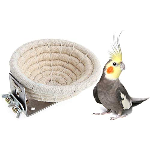 Zhenwo Bird Nest for Budgies, Cockatiels, Canaries, Finches, Pigeon, Love, Bird Cage, Perch, Slip-On Box, Nesting Box,Weiß