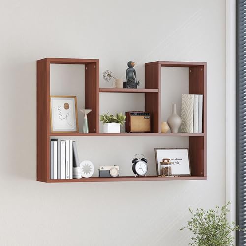 2-stufiges Modernes Holz-Bücherregal Zur Wandmontage, Bücherregal, Kreative Dekoration, Lagerregal, Schwebendes Regal, Wandschrank for Wohnzimmer, Schlafzimmer, Arbeitszimmer, Büro (Size : 80x20x65cm