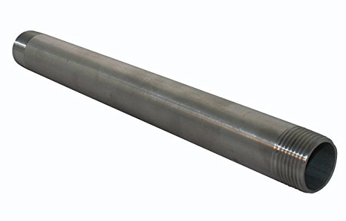 Badtke Edelstahl Rohrdoppelnippel Sonderlänge ähnlich EN 10241/DIN 2982, Werkstoff 1.4571 1/2" x 100 mm, 5 Stück