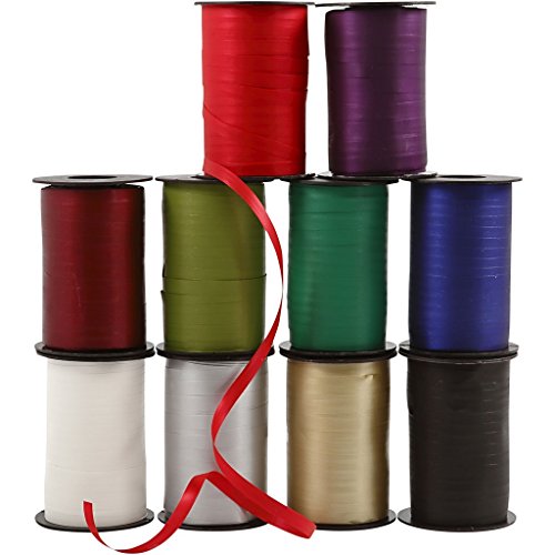 CREATIV DISCOUNT NEU Geschenkband, B: 10 mm, 10x250 m, sort. Farben - HINWEIS: Dieser Artikel wird Ihnen direkt vom Hersteller in einem separaten Paket zugeschickt