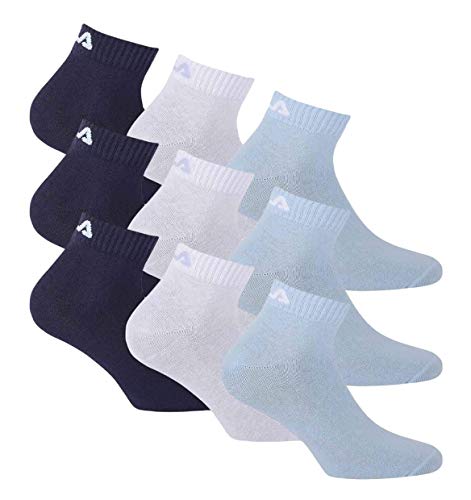Fila 9 Paar Socken, Quarter Socks, Sneakers Unisex, Trainer, 35-46 (3x 3er Pack) (Grau, 43-46 (9-11 UK))