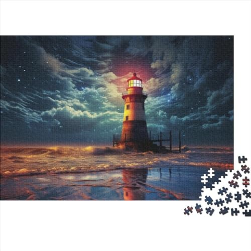 Coastal Lighthouse Puzzles 1000 Teile -Puzzle Hölzernes MitMeer - Puzzle Für Erwachsene Und Kinder Ab 14 Jahren,Spiel Und Spaß Für Die Ganze Familie 1000pcs (75x50cm)