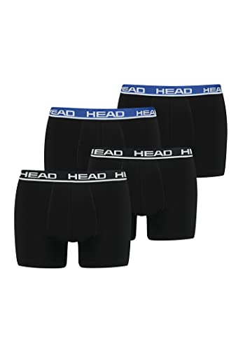 HEAD Herren Boxershorts Unterhosen 4P (Black/Black Blue, L)