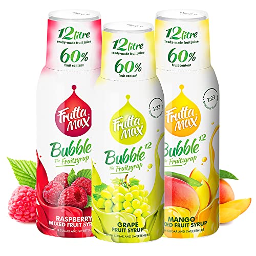 3 x 500 ml Getränkesirup Frucht Sirup | Mango-Trauben-Himbeere Geschmack mit 50% Fruchtanteil | FruttaMax für Soda Maschine geeignet