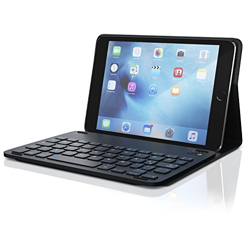 CSL - Tastatur-Case kompatibel mit iPad Mini 7.9 Zoll (4. Generation), Tastatur Hülle Schutzcase mit integrierter kabelloser Tastatur, Deutsches QWERTZ-Layout - Schwarz