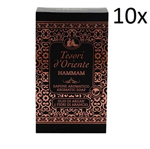 10x Tesori d'Oriente Hammam Arganöl und Orangenblüten Aromatische Seife 150g