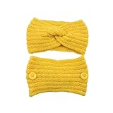 TOBILE Ohrenschützer Winter Gestrickte Stirnbänder für Frauen Warmes Haarband mit Knopf Ohrwärmer Stricken Turban Bandage Haarschmuck - 22