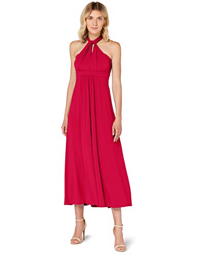 Amazon-Marke: TRUTH & FABLE Damen Maxi A-Linien-Kleid, Pink (Fuchsia), 42 (Herstellergröße: XL)
