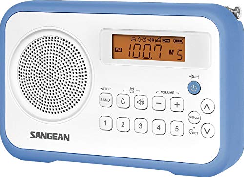 Sangean PR-D18 FM-Stereo/AM Digital Tuning Portable Receiver weiß/blau