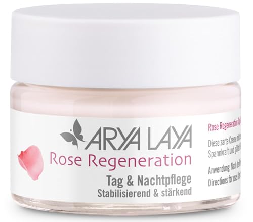 ARYA LAYA Rose Regeneration Tag & Nachtpflege, 50 ml: Gesichtscreme für sensible & feuchtigkeitsarme Haut, b. Neigung zu erweiterten Äderchen (Couperose), regenerierend & antioxidativ, vegan