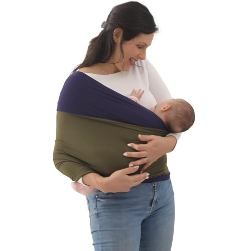 Mamas Bonding Comforter Babytrage, Leichte Babytrage Mit Brustgurt Für Mama Und Papa, Verstellbare Babytrage Für Neugeborene Bis 50 Pfund (A,105 * 73cm)