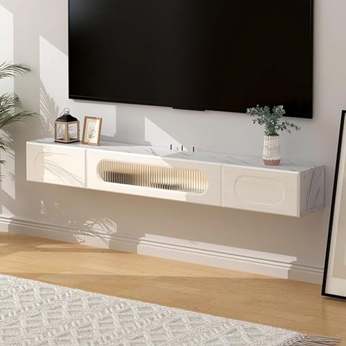 XRRJFYH Weiß Lowboard Hängend TV Board Fernseher Schrank TV Bank TV Sideboard TV Cabinet TV Tisch Wohnzimmer (Color : White-A, Size : 160cm/63in)