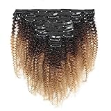 Schön Clip-in-Extensions aus natürlichem Echthaar, gewellt, gelockt, for Damen, Verabredungen, Cocktailpartys, Arbeit, Halloween Echte Perücke (Color : Brown)