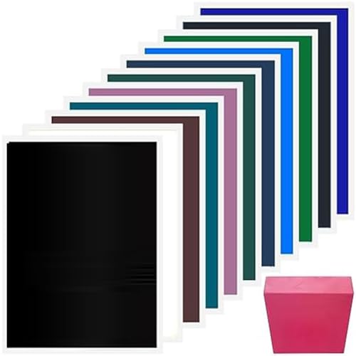 LAUGHERER Farbiges Gravur-Markierpapier für CO2-Fasern, UV-Gravierer, Werkzeugmaschinen für Keramik, Kristallsteinfliesen, 12 Stück