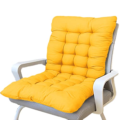 DG Catiee Weiches Sitzkissen mit niedriger Rückenlehne mit Befestigungsbändern, Liegestuhl-Sitzkissen mit Rückenlehne, Rückenkissen, Sitzkissen für Zuhause und Büro (80 x 40 cm, Gelb)