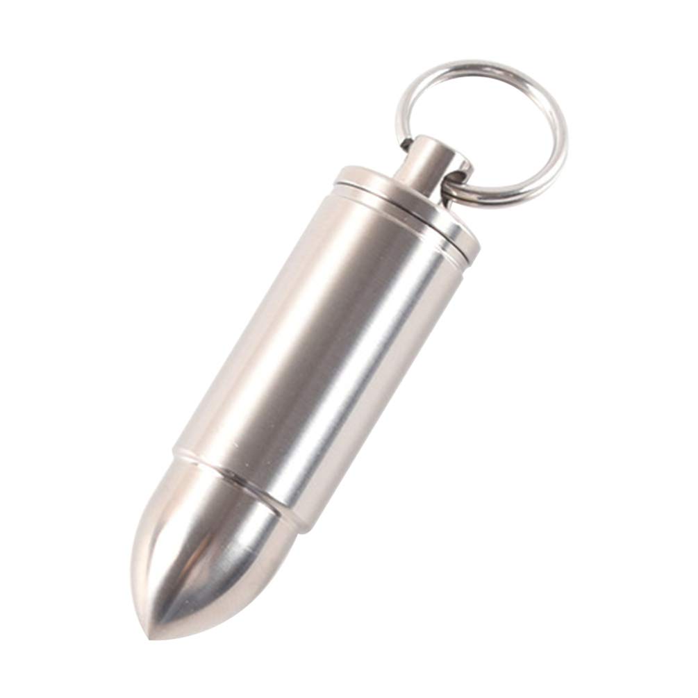 HEALLILY tragbare Pillendose aus Titan, wasserdichter Schlüsselanhänger, Pillendose, Mini-Pillendose für Outdoor-Reisen, Tasche (klein)