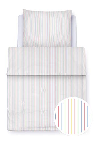 Clinotest Bettwäsche „Multicolorstreifen“, Set besteht aus einem Bettbezug 135x200 cm und einem Kissenbezug 80x80 cm, Kochfest, Objektqualität