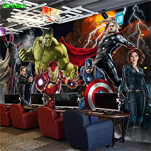3D Avengers Foto Fototapete Hulk Iron Man Captain America Wandbild Jungen Schlafzimmer Irgendeine Größe Wandbild 300 * 210Cm