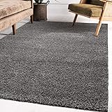 Impression Wohnzimmerteppich - Hochwertiger Öko-Tex zertifizierter Flächenteppich - Solid Color Teppich Grau - Größe 80x150