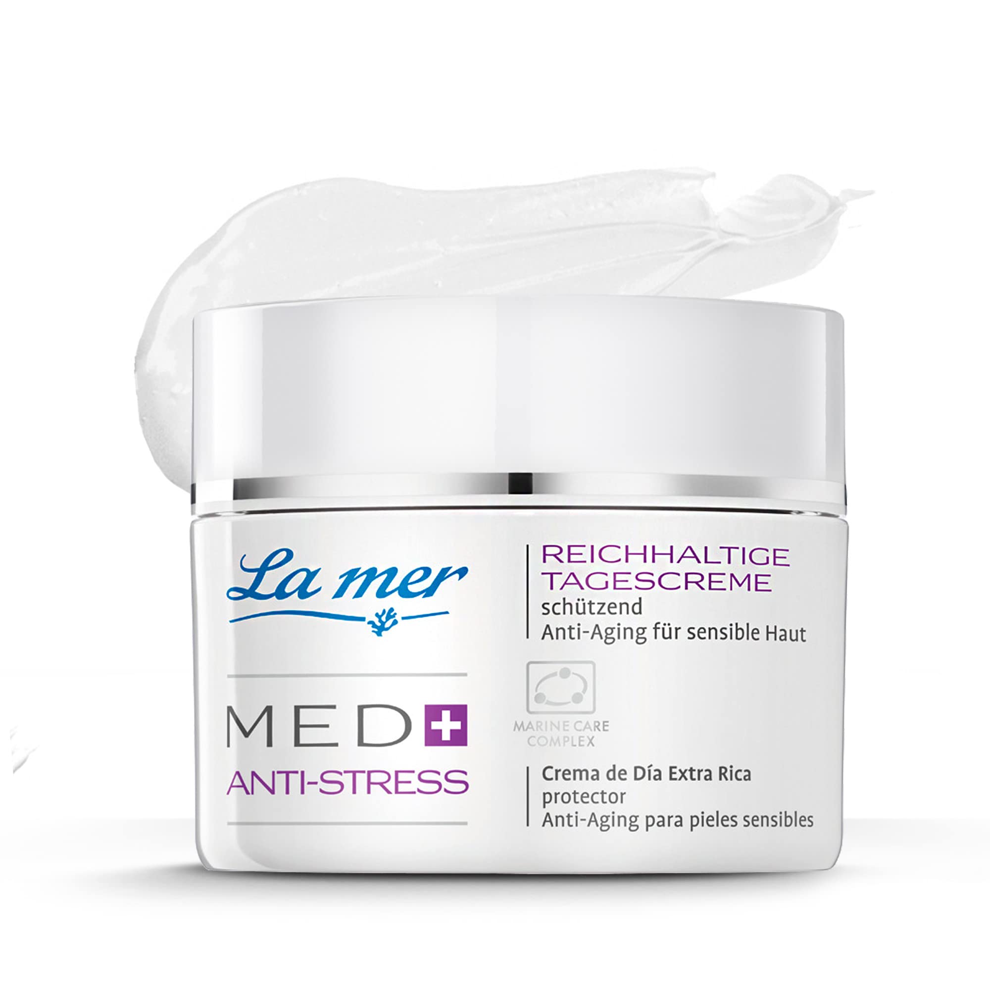 La mer MED+ Anti-Stress Reichhaltige Tagescreme - Gesichtscreme mit Vitamin E & Sheabutter - Intensive Pflege - Mindert oxidativen Stress und schützt vor schädlichen Umwelteinflüssen - 50 ml