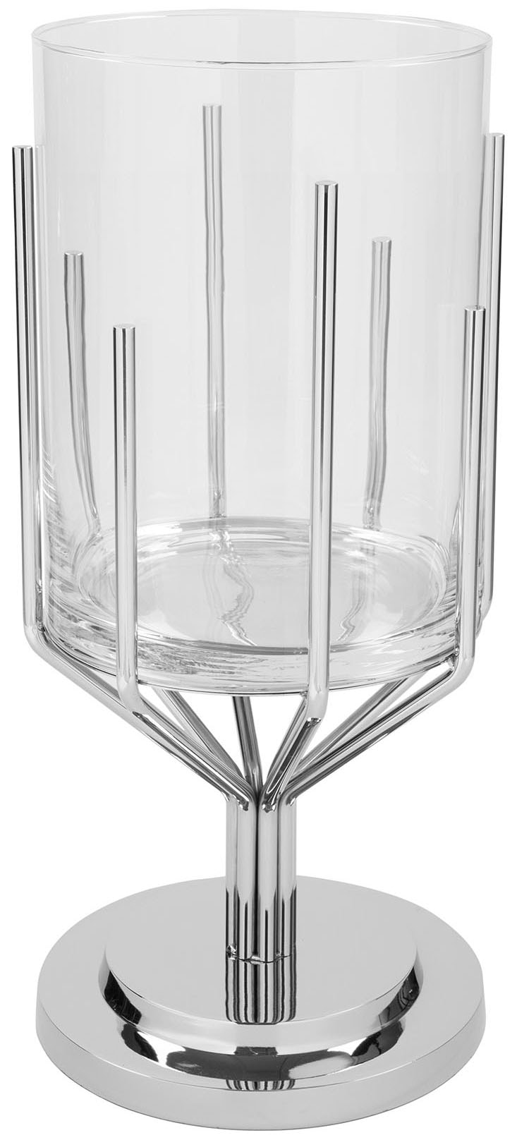 Fink Windlicht "LUXOR", (1 St.), Silberfarben - aus Aluminium, Edelstahl und Glas