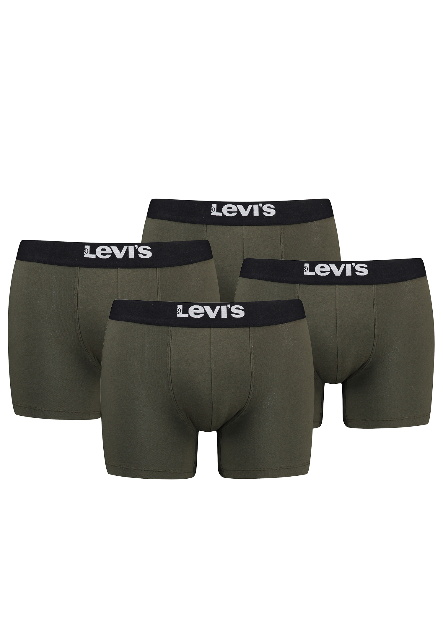 Levi&#039;s Solid Herren Boxershorts Unterwäsche aus Bio-Baumwolle im 4er Pack
