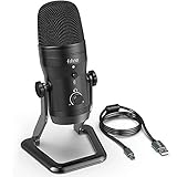 FIFINE USB Studio Aufnahme Mikrofon Computer Podcast Mikrofon für PC, PS4, Mac mit Stummschalttaste und Monitor - K690