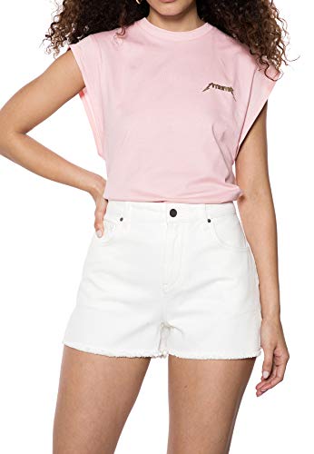 IVYREVEL Damen Raw Edge Denim Shorts, Weiß (White 004), W(Herstellergröße: 38)