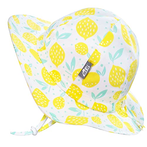 Jan & Jul Baby Sonnenhut für Mädchen, UV Schutz UPF 50 (S: 0-6 Monate, Zitronen frisch)