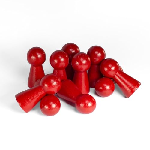 Spieltz Spielfiguren - große Halmakegel aus Holz, 19/40 mm (rot, 50 Stück)