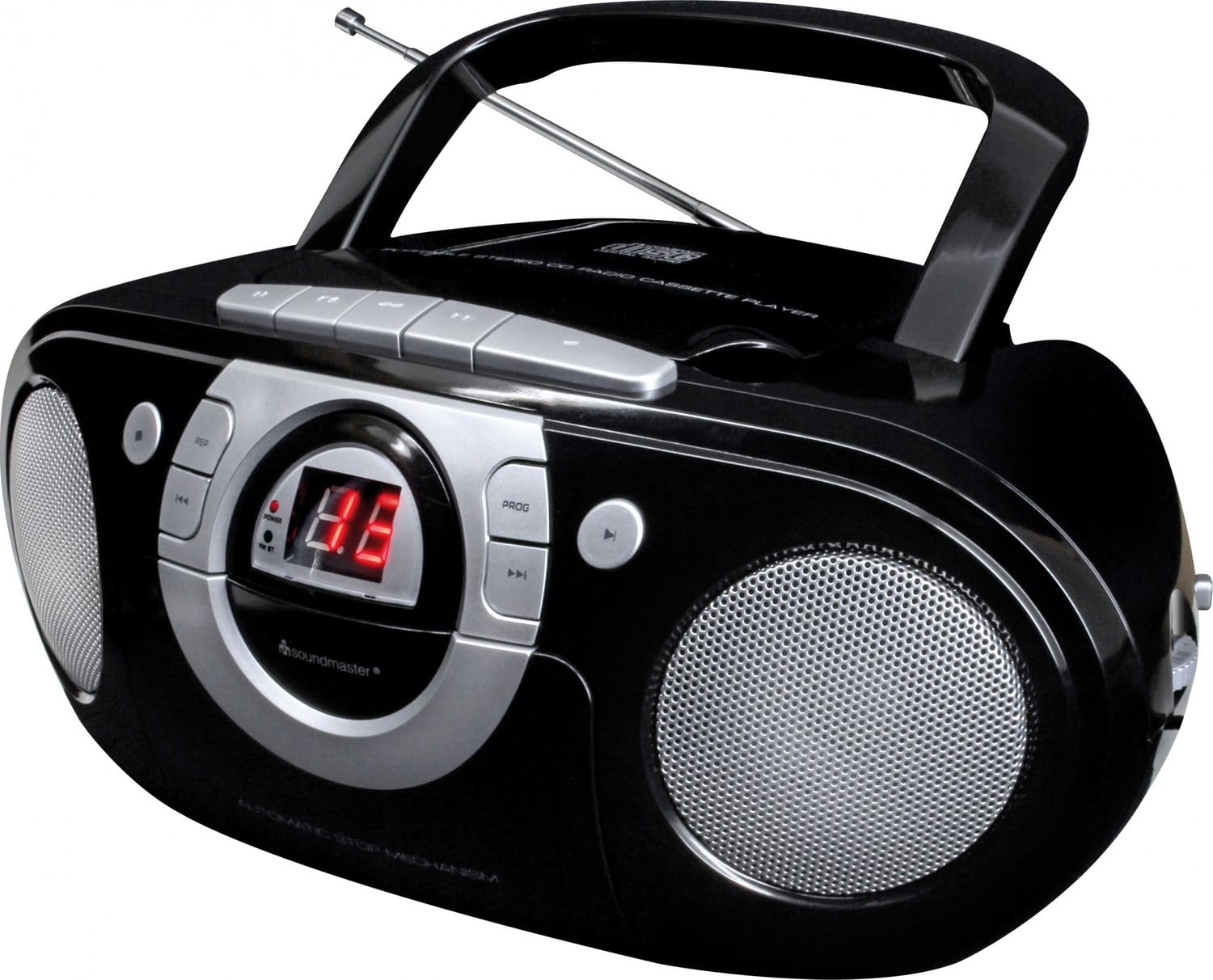 Soundmaster SCD5100SW Radio Kassettenspieler mit CD Spieler in schwarz