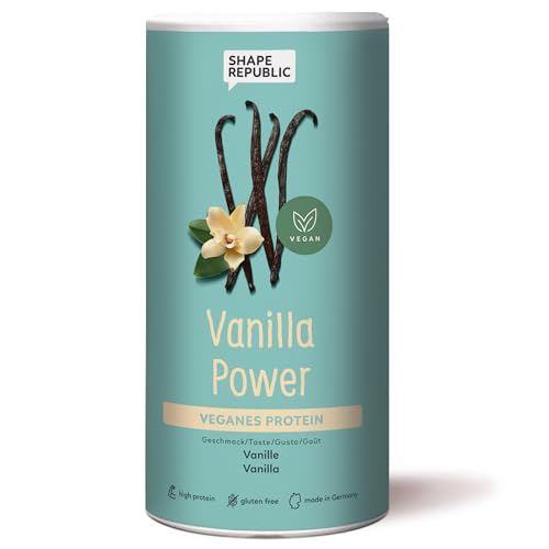SHAPE REPUBLIC 3K Protein Pulver vegan Vanille - Eiweißprotein Pulver zum nachhaltigen Muskelaufbau - mit Vitamin B12