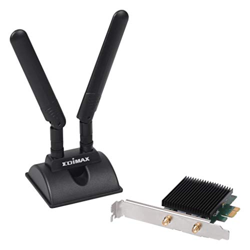 Edimax AX3000 Wi-Fi 6 802.11ax Dual Band + Bluetooth 5.0 PCI Express Wireless Adapter mit externer Antenne, bis zu 3000 Mbps, unterstützt Windows & Linux, EW-783 3AXP