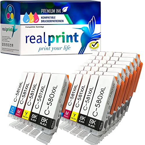 realprint 40 XXL Druckerpatronen als Ersatz für PGI-580 und CLI-581 passend für Pixma TS705 (a) TS6350 (a) TS8350 (a) TS9550