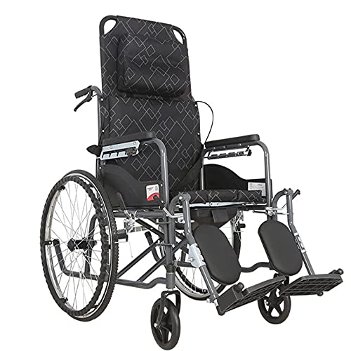 Verstellbare Rollstühle Leicht Selbstfahrend Mit Begleitenden Bremsen, Faltbarer Rollstuhl Aus Stahl Mit Platte Kommode Pfanne Gepolsterter Stuhl Black