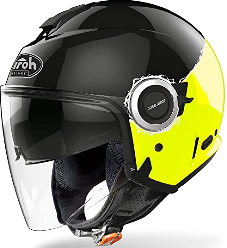 Airoh Herren HEF31 Helmet, Black/Yellow Gloss, XS