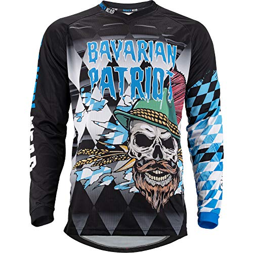 Broken Head MX Jersey Bavarian Patriot Weiß-Blau-Schwarz - Moto-Cross Jersey - BMX - Offroad - Trikot - Racing Shirt (M)