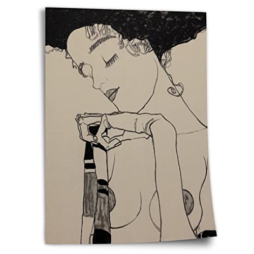 Printistico Poster Egon Schiele - Portrait von Gerti Schiele Kunstdruck ohne Rahmen, Wandbild - A4, A3, A2, A1, A0, XXL - Wohnzimmer, Schlafzimmer, Küche, Deko