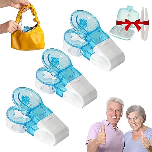 Portable Pill Taker, Portable Pill Taker Remover, No Contact Easy to Take Medicine Take Out Tool, Portable Pill Dispenser, Tablets Pills Blister Pack Opener Assistance Tool for The Elderly (*3)