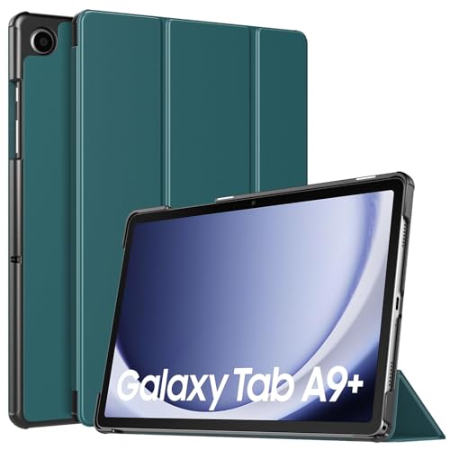 TiMOVO Hülle Kompatibel mit Samsung Galaxy Tab A9 Plus 11 Zoll 2023, Schlank Leicht Schutzhülle mit Ständer & Harter Rückseite für All-New Galaxy Tab A9+ Tablet SM-X210/X216/X218, Blaugrün