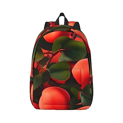 Roter Aprikosen-Seesack aus Segeltuch, große Kapazität, mit verstellbaren Schultergurten, für Schule, Outdoor-Sport, Schwarz , S
