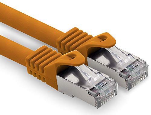 30m - orange - 1 Stück CAT.7 Computer Ethernet Kabel Netzwerkkabel (Rohkabel) Patchkabel S-FTP LSZH PIMF 10GB s RJ45 Stecker Cat6a