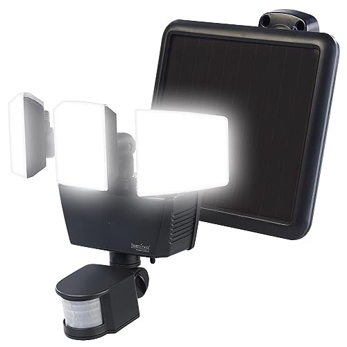 Luminea Solarstrahler: 3-fach-Solar-LED-Fluter für außen, PIR-Sensor, 1,6-W-Panel, 3.600 lm (LED-Solarstrahler, Solarstrahler Wand)