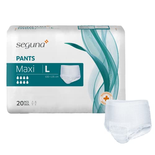 SEGUNA Pants Maxi, Inkontinenz Pants, Windelhosen für Erwachsene, Frauen, Männer, Inkontinenzhosen bei Blasenschwäche (L (Beutel 20 Stück))