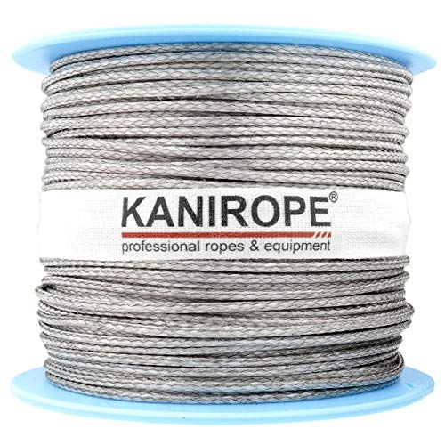Kanirope® Dyneema Seil PRO 1,5mm 100m Silber 12-fach geflochten SK78 verstreckt beschichtet