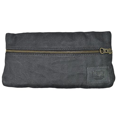 Waxed Canvas Vape Pen Accessories Pouch Holder, Clean and Secure Handmade by Hide & Drink :: Charcoal Black