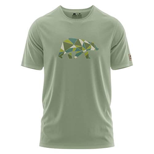 FORSBERG Espenson T-Shirt mit stylischem Bär Brustlogo Rundhals für Herren schwarz, Farbe:pastellgrün/grün, Größe:3XL